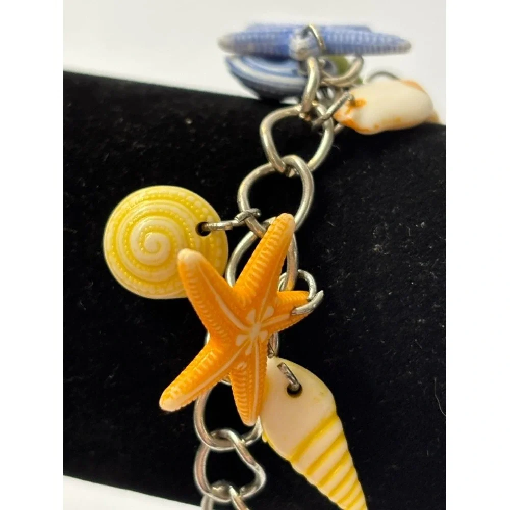 Charm Bracelet Vacation Sea Shells Coastal Maximalist Vibes - Picture 7 of 13